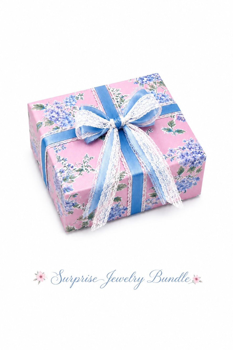 Vintage Jewelry Mystery Box | 5-Piece Curated Surprise Bundle | Romantic Gift-Wrapped Treasure Box