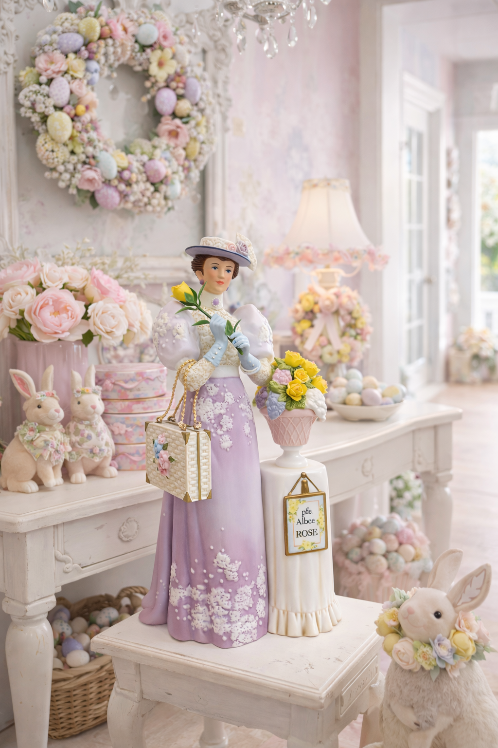 Avon 2001 “Lady in Lilac” Victorian Rose Figurine | Vintage Avon Collectible Lady Statue