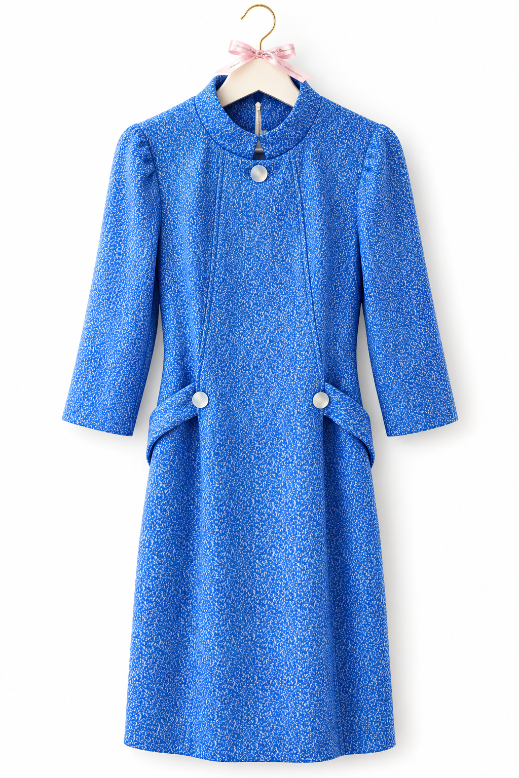 1970s Handmade Royal Blue Mod Shift Dress | Vintage 70s Day Dress | Retro Small-Medium
