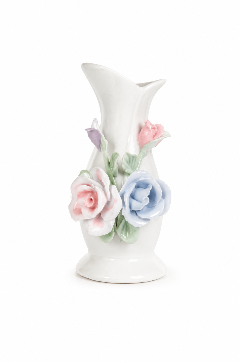 Vintage 1990s SHIAHYIH Porcelain Floral Bud Vase | Hand-Painted Ceramic Mini Vase