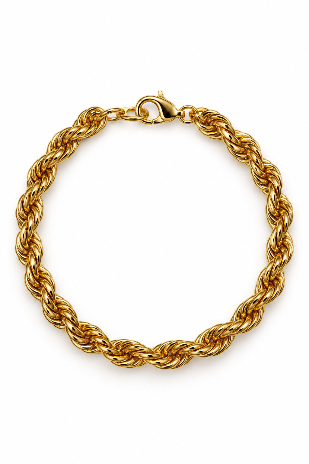 Vintage 1980s Chunky Gold-Tone Twisted Rope Chain Statement Bracelet