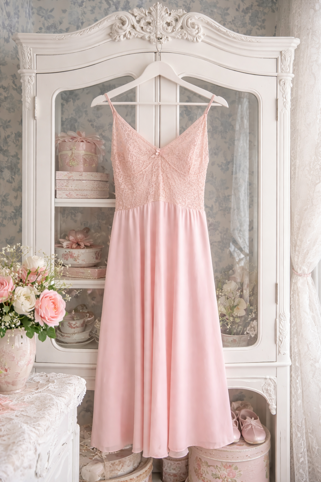 Vintage Pink Vassarette Nightgown Made in USA | Soft Stretch, Feminine & Romantic | Size M–L