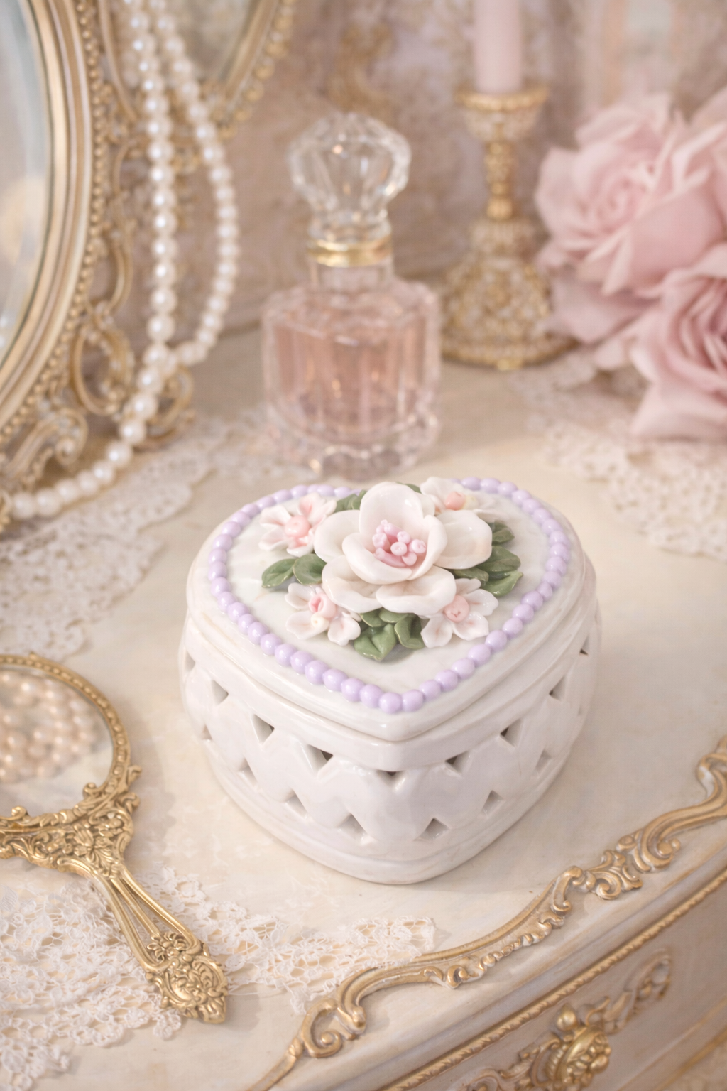Coeur de Fleur | Vintage Heart Trinket Box