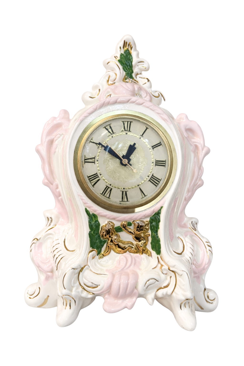 L’Heure Rosée | Vintage Rococo Porcelain Clock