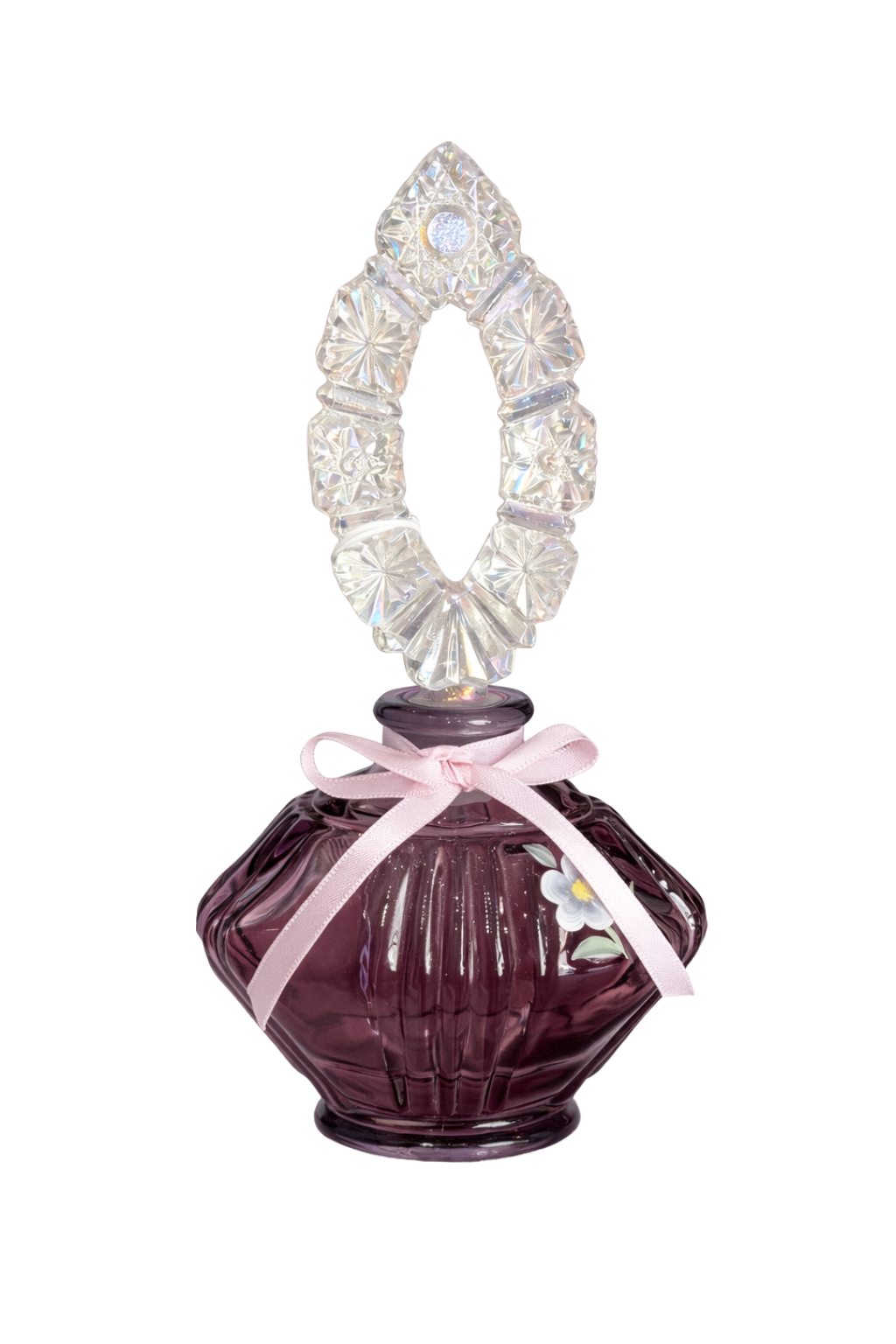 Amethyst Vintage Cut-Glass Perfume Bottle