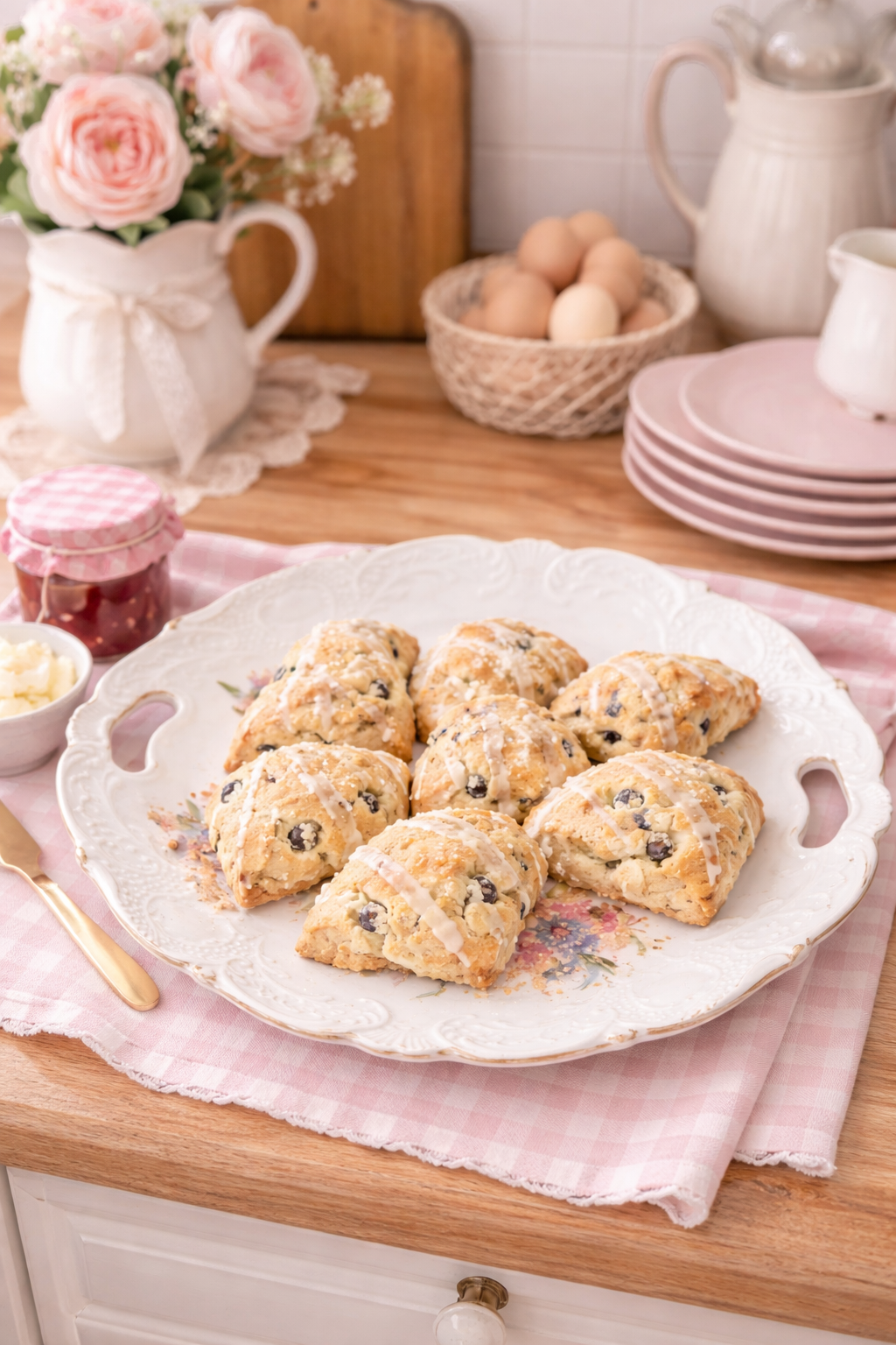 Vintage Floral Porcelain Serving Plate | Shabby Chic Cottagecore Tea Party Platter