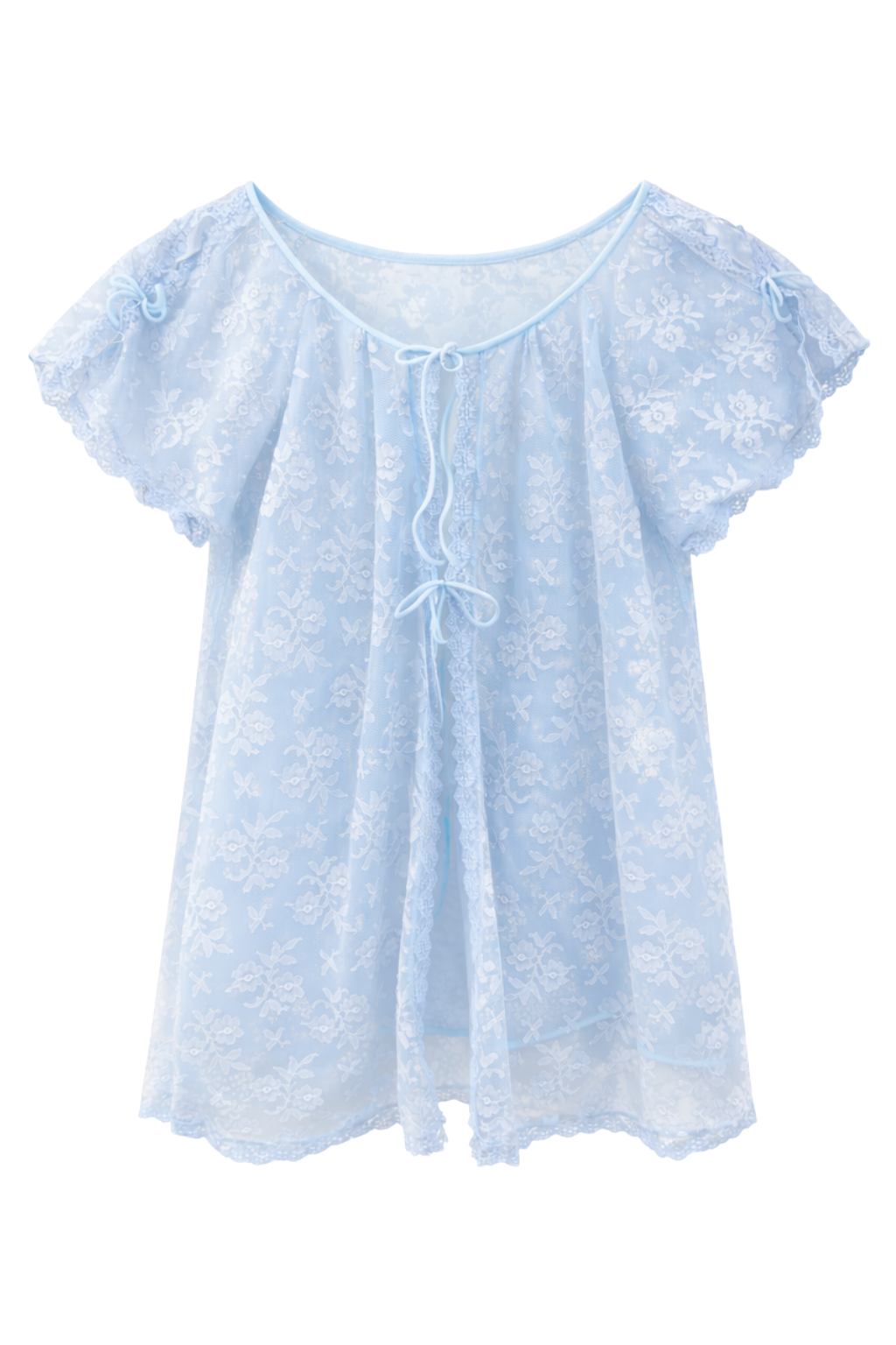 “Bluebell Daydream” Vintage Baby Doll Nightie | Sheer Lace Lingerie Dress