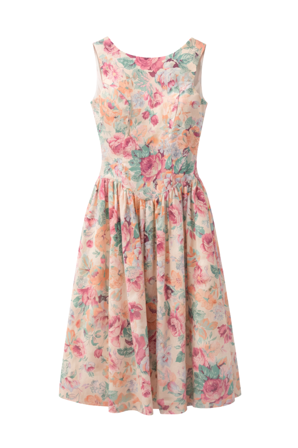 California Garden Party | Vintage All That Jazz Floral Bow Dress (Made in USA, Small)