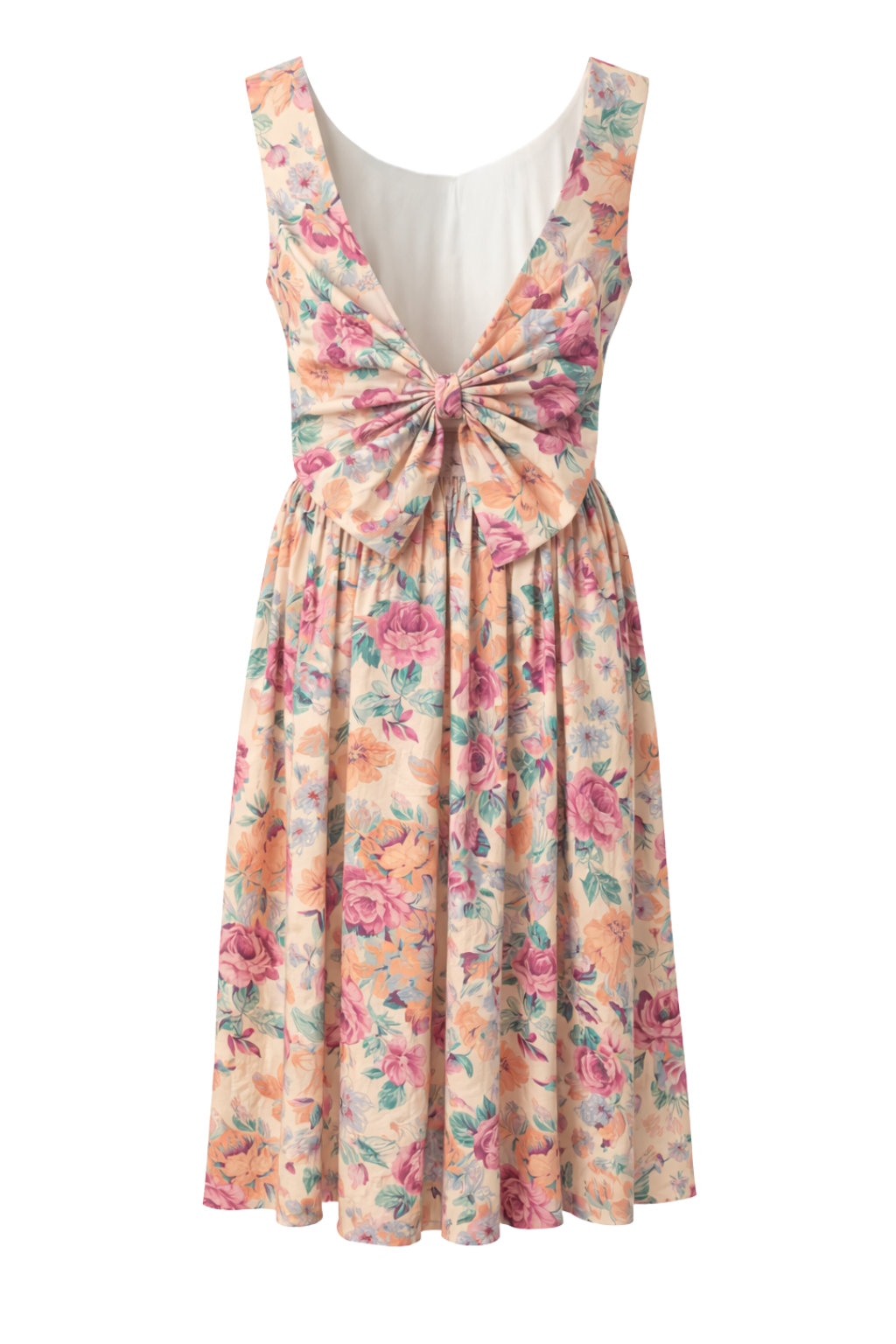 California Garden Party | Vintage All That Jazz Floral Bow Dress (Made in USA, Small)