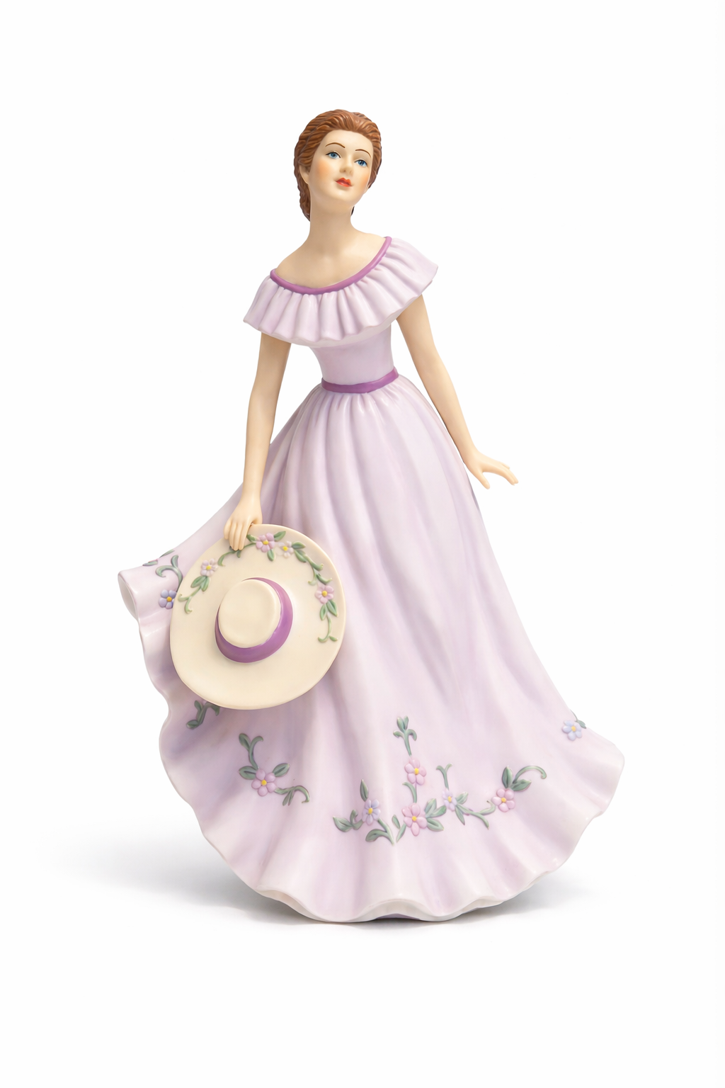 Vintage 2005 Home Interiors Lavender Garden Lady Figurine | Romantic Purple Dress Beauty